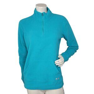 Under Armour 1/4 Zip Blue Fleece Pullover Top Outdoors Gorpcore Mock Neck Warm